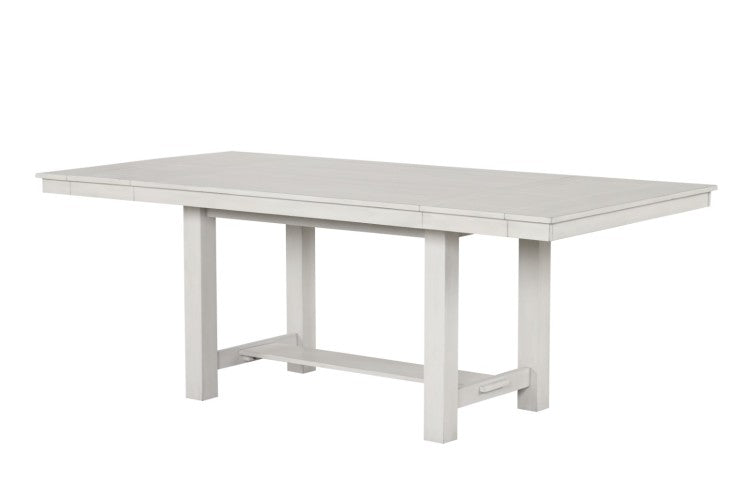 Rustic White Oak Dining Table W Leaves Block Trestle Base 1Pc Table Dining Room Furniture