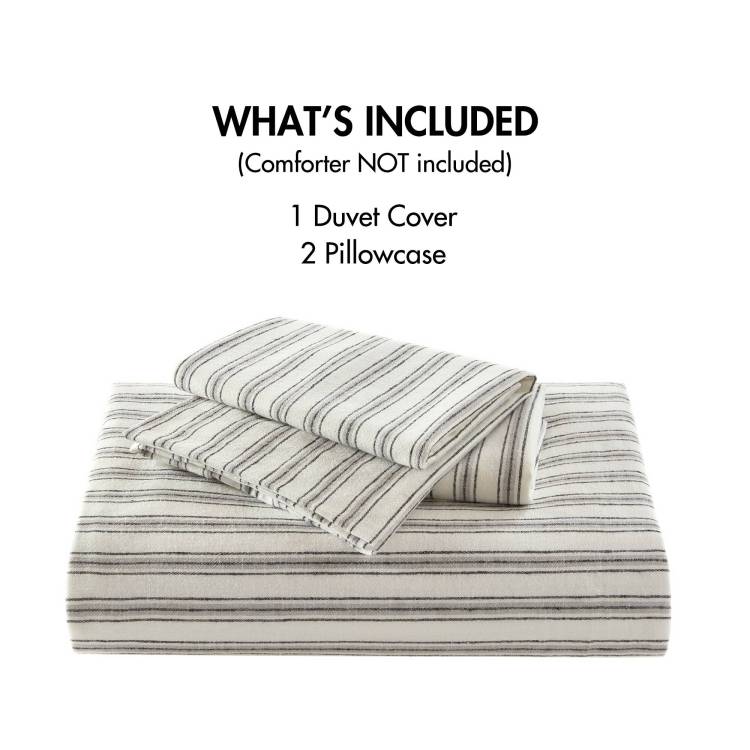 3 Pcs Queen Duvet Set Grey