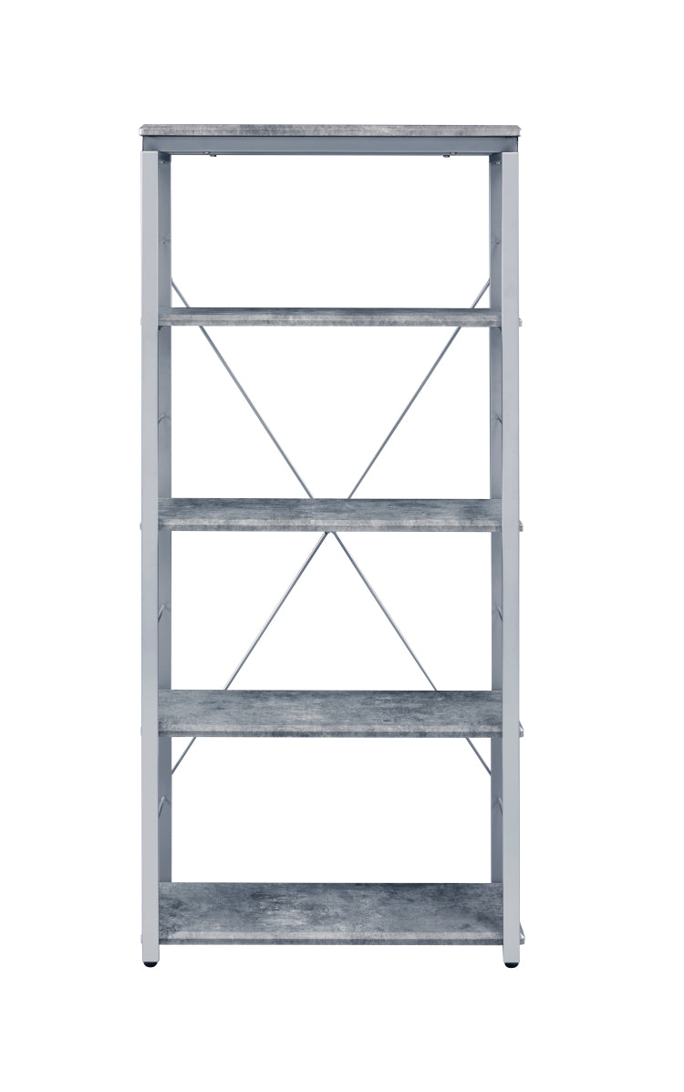 Jurgen Faux Concrete & Silver Finish Bookshelf