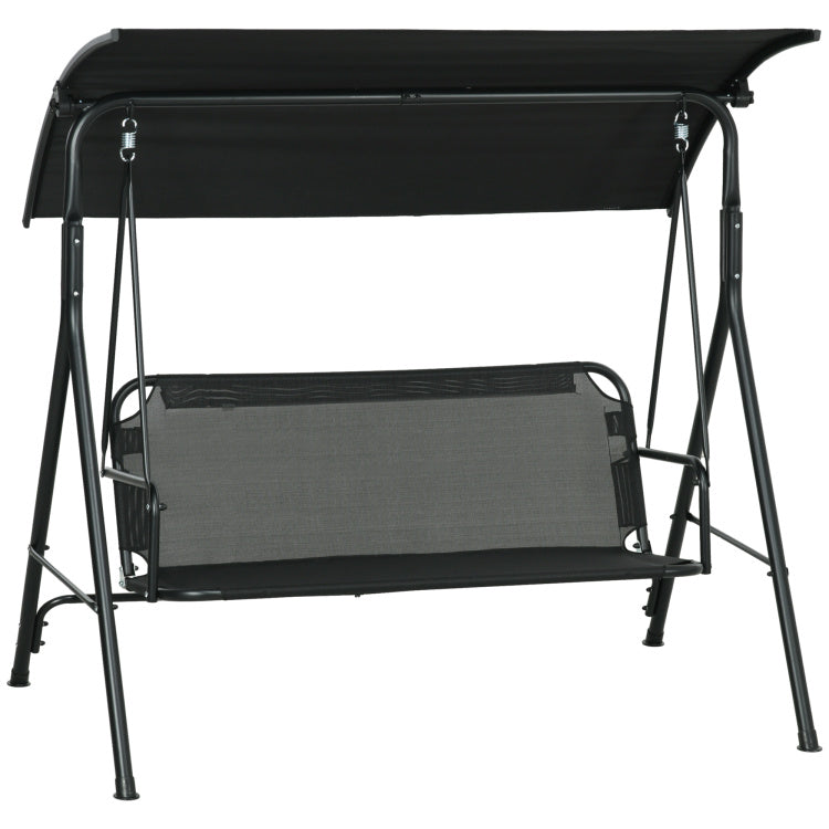 Outsunny 3 Seat Outdoor Patio Swing Chair With Removable Cushion, Steel Frame Stand And Adjustable Tilt Canopy For Patio, Garden, Poolside, Balcony, Backyard, Black 1
