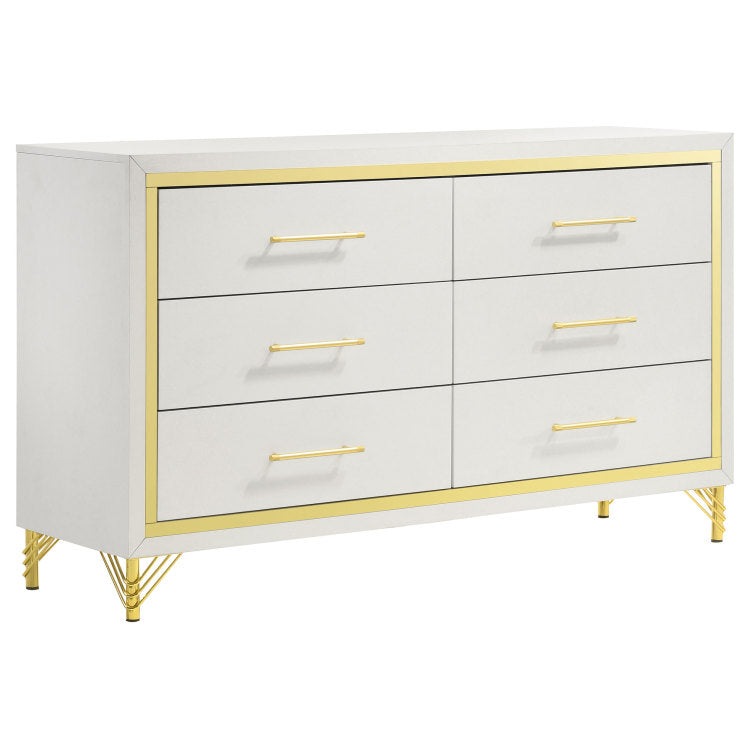 Chesney White 6 Drawer Bedroom Dresser