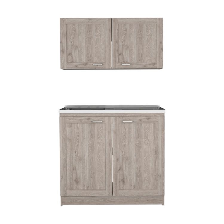 Cabinet, Two Parts Set, Light Gray