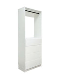 Prosper 32" White Wood Walk In Closet With Four Drawers