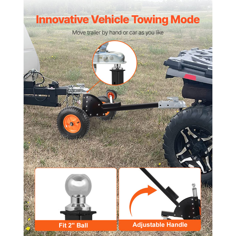 1500Lbs 2 In 1 Trailer Dolly 22 And 26 In Adjustable Height 2In Ball With Caster