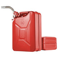 Jerry Fuel Can, 5.3 Gallon 20 L Portable Jerry Gas Can With Flexible Spout System, Rustproof Heat Resistant Steel Fuel Tank For Cars Trucks Equipment, 2Pcs Red