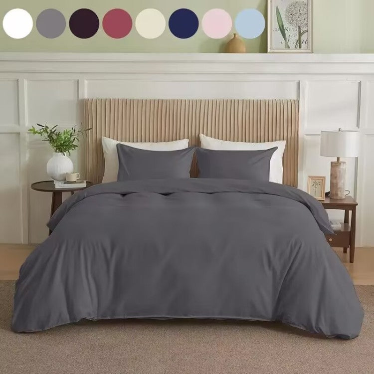 Serta Simply Clean Solid Duvet Cover Grey Twin