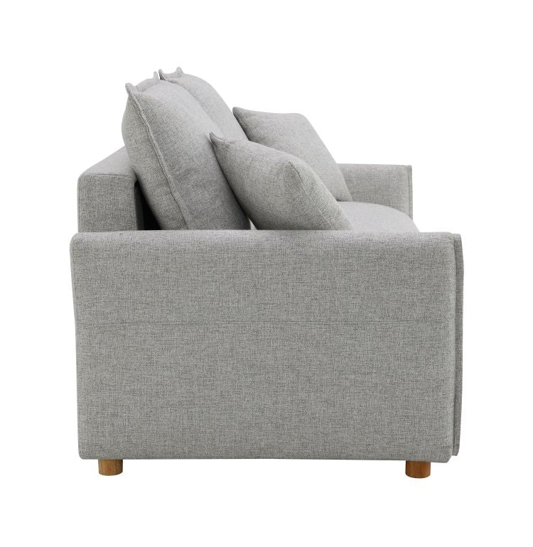 Oren Gray Chenille Sleeper Sectional Sofa W Storage & 2 Toss Pillows