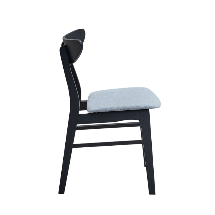 Wooden Dining Chairs Set Of 2, Modern Soft Upholstered Kitchen Side Chairs,Wooden Frame Kitchen Chairs For Dining Room,Living Room,Restaurant,Black