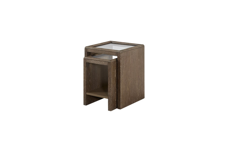 Nesting Tables With Glass Top Cocoa