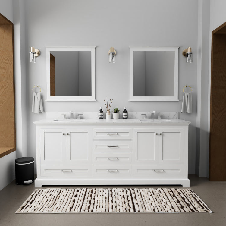 White Double Bath Vanity 80 In. W X 22 In. D