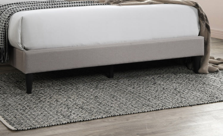 Modern Eye Catching 1Pc Queen Size Bed Light Brown Burlap Fabric Unique Diamond Design Headboard Bedframe