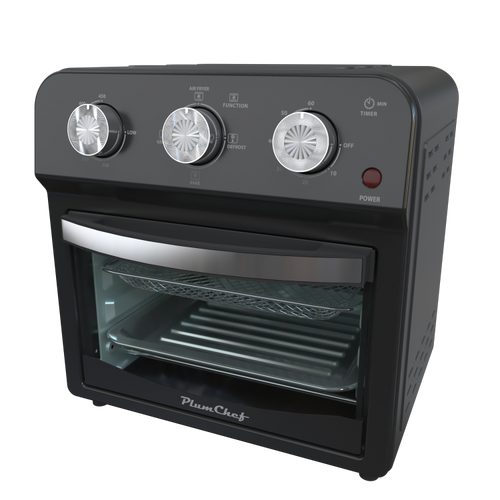 12.5 Quart Air Fryer Convection Toaster Oven, 1500W, 4 Cooking Modes, 7 In 1 Multifunction With Roast, Bake, Grill, Broil, Toast, Dehydrate, Defrost, Stainless Steel, Black