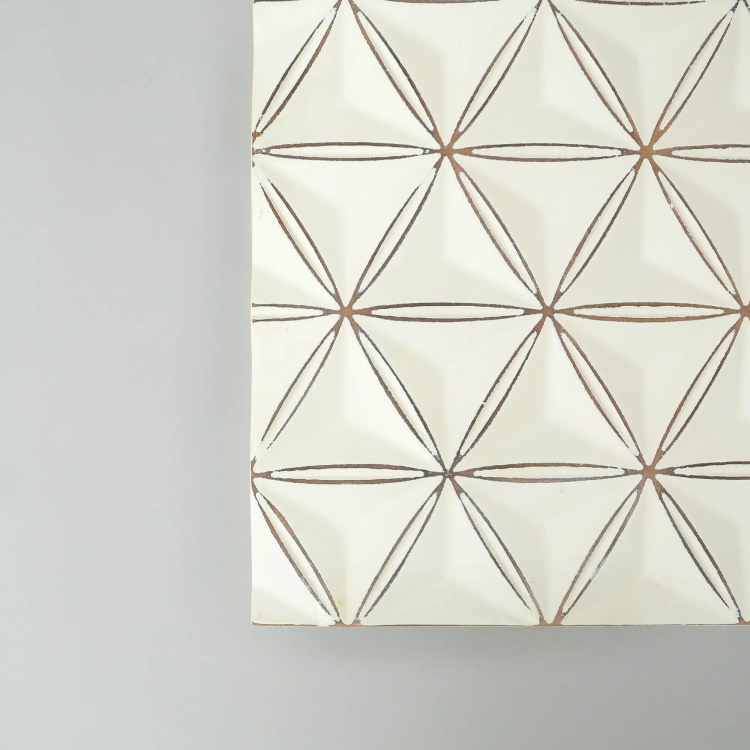 White Square Shape Handcrafted Mdf Wall Decor 16"X16" Elegant Home Accent