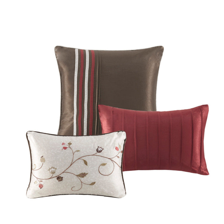 Embroidered 7 Piece Comforter Set Red Queen