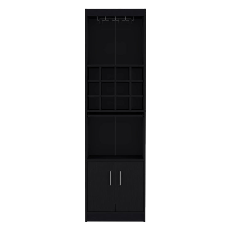 Kevil 71 Inch Tall Bar Cabinet 5 Tier Modern Bar Cabinet With Glass Holder Stemware Rack, Wine Cabinet, Liquor Cabinet, 12 Bottle Cubbies, 5 Shelves, And Pull Out Tray