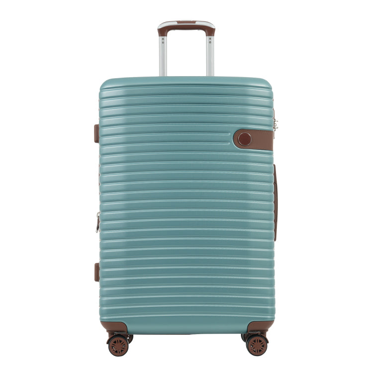 24 Inch Hardshell Abs Luggage, Lightweight Expandable Checked Suitcase With Spinner Wheels, Tsa Lock, 2 Packing Cubes Blue