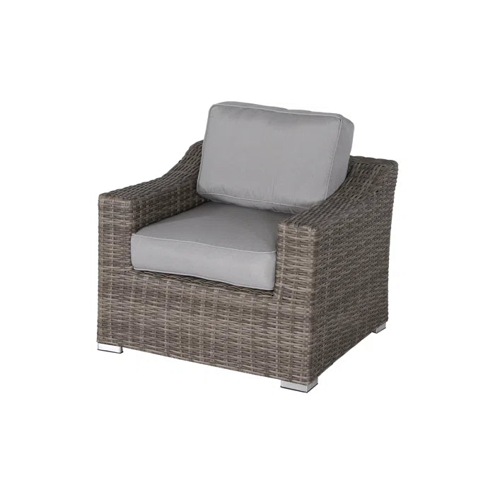 5 Person All Weather Wicker Sectional Seating Group With Cushions Fully Assembled