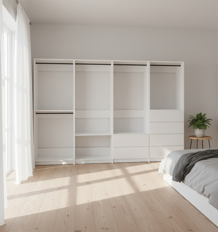 Prosper White Freestanding Walk In Wood Closet System