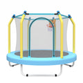 55 Inch Trampoline For Kids Indoor & Outdoor Small Toddler Trampoline With Basketball Hoop