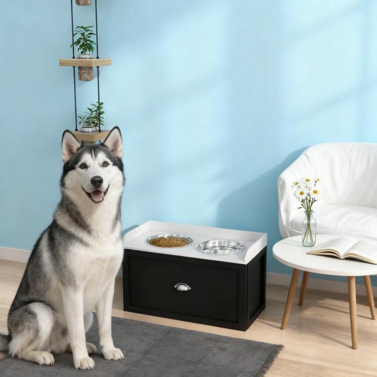 Pet Dish Bowl Set With Storage,Pet Feeding Station,For Large Sized Dogs