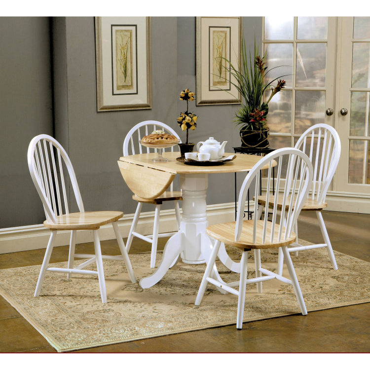 Greer Natural Brown And White 5 Piece Dining Set