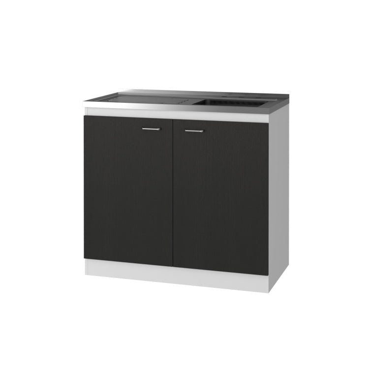 Oklahoma Utility Sink, Double Door Cabinet, Stainless Steel Countertop