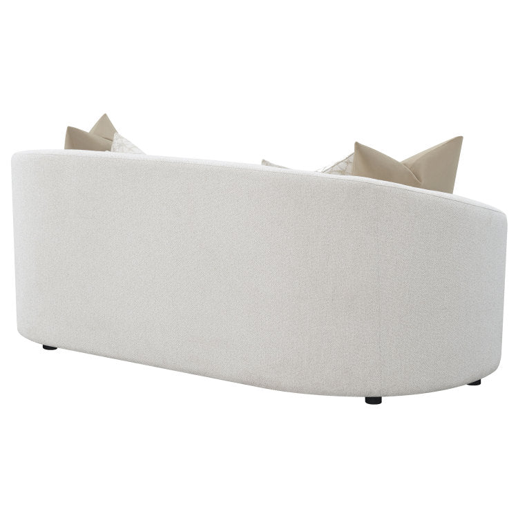 Rory Latte Sloped Arms Sofa With Pillows