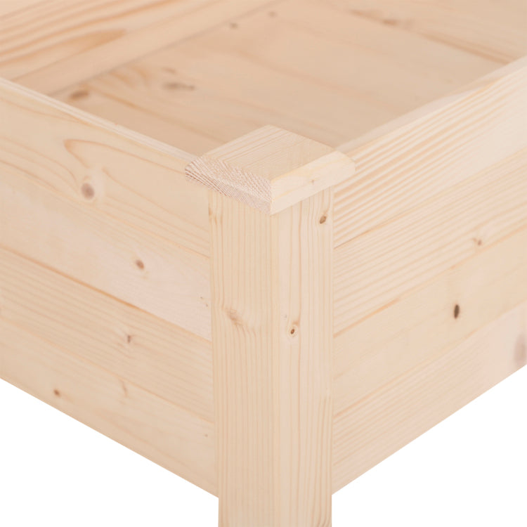 Outsunny Raised Garden Bed With Legs, 48" X 22" X 30", Elevated Wooden Planter Box, Self Draining With Bed Liner For Vegetables, Herbs, And Flowers Backyard, Patio, Balcony Use, Natural