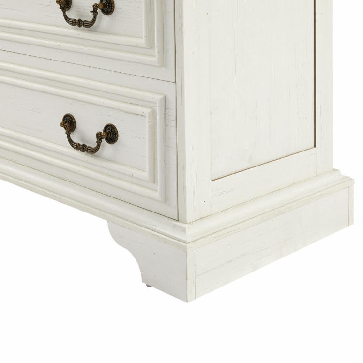 Modern White 5 Drawer Dresser For Bedroom Ample Storage Wide Chest Of Drawers, Sturdy & Safe