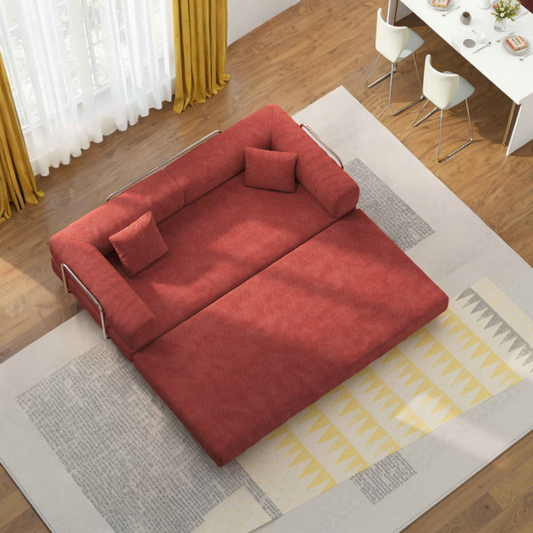 78.8Inch Modular Sectional Sofa, Convertible Pudding Block Sofa, Floor Standing Sofa Bed Arm Comfort Sofa Bed, Compression Sofa For Living Room And Bedroom Orange