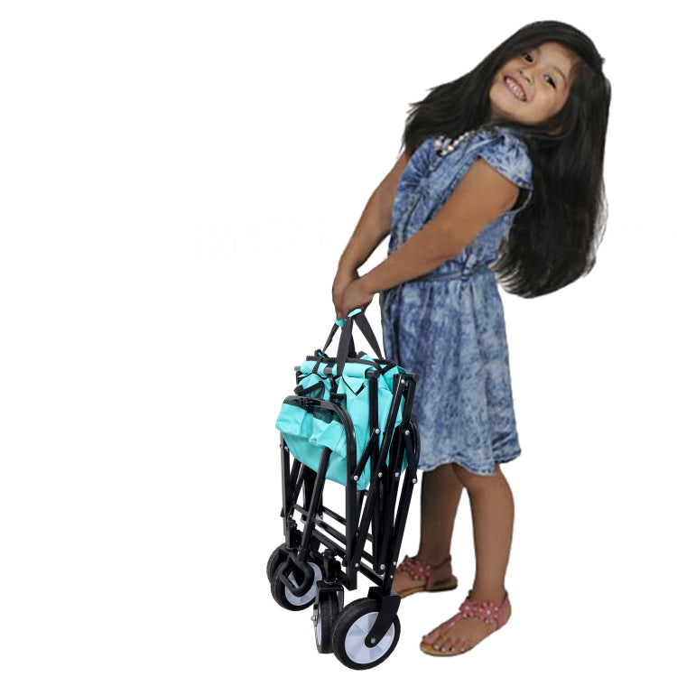 Minimeetall Multi Use Bag,Collapsible Foldable Wagon Cart Beach Wagon Heavy Duty Utility Cart Utility Wagon Grocery Cart For For Camping 3Pcs Plastic Liner Bag Cover , Blue