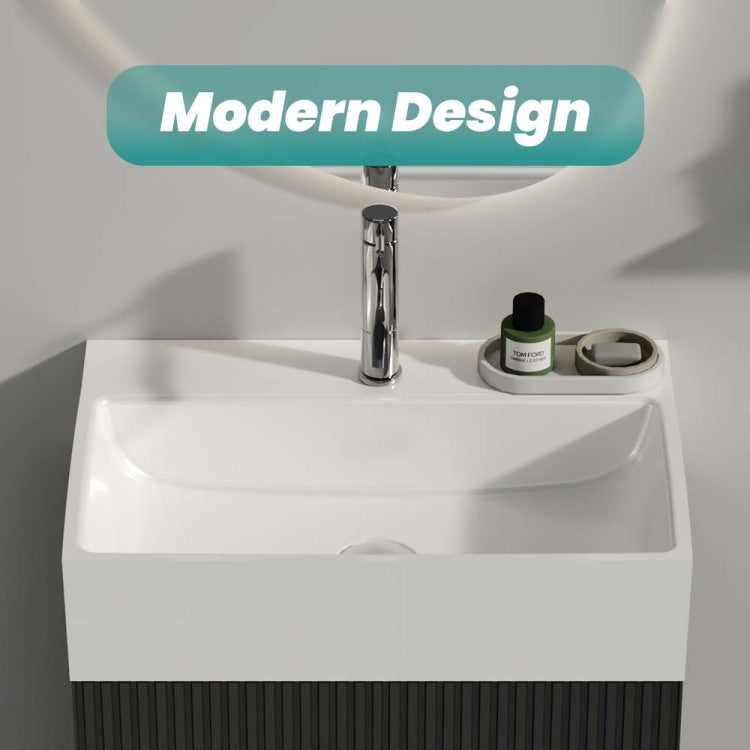 Bb15 20Y 301 20"X14" Integrated White Ceramic Bathroom Sink With 1 Faucet Hole, Without Overflow