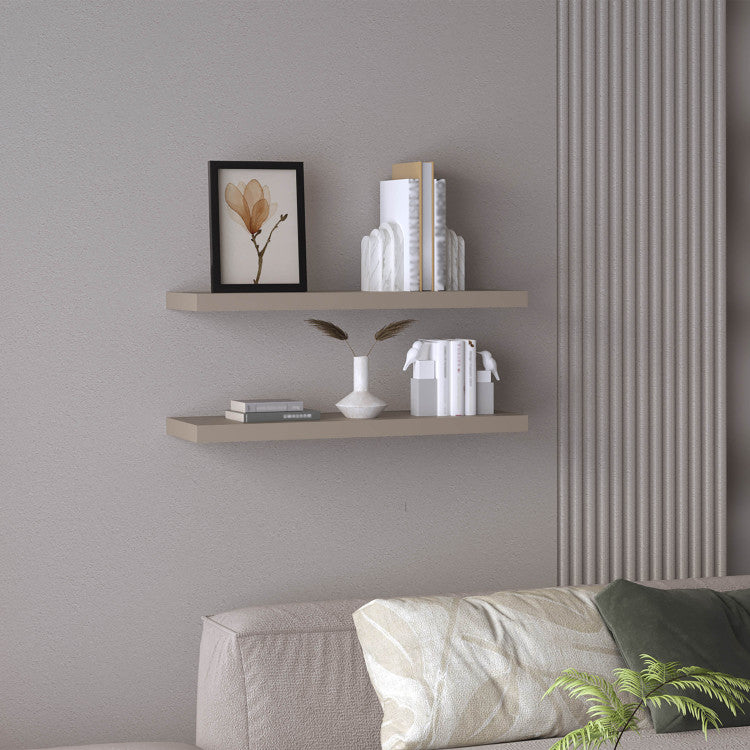 Ecco 31.5" Wide Floating Shelves Set Of 2, Shelves For Wall Decor For Bedroom, Bathroom Storage Shelves, Book Shelves For Living Room