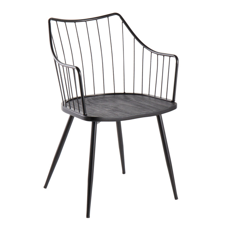 Chair In Black Metal And Black Wood