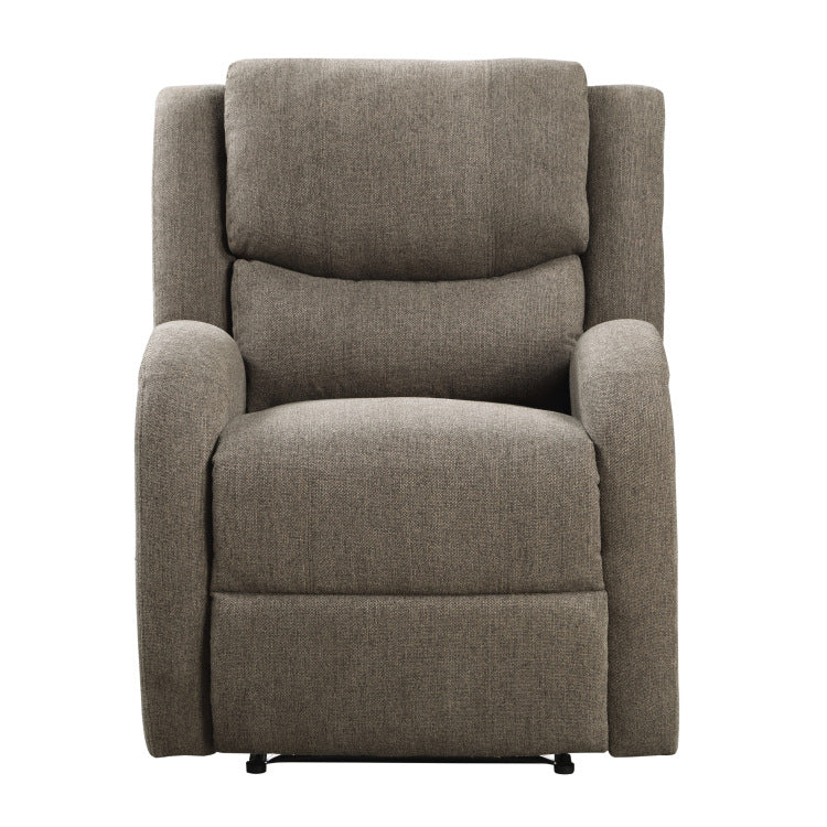 Modern Living Room Furniture 1Pc Power Reclining Chair Brown Chenille Upholstery Plush Seating Solid Wood Frame
