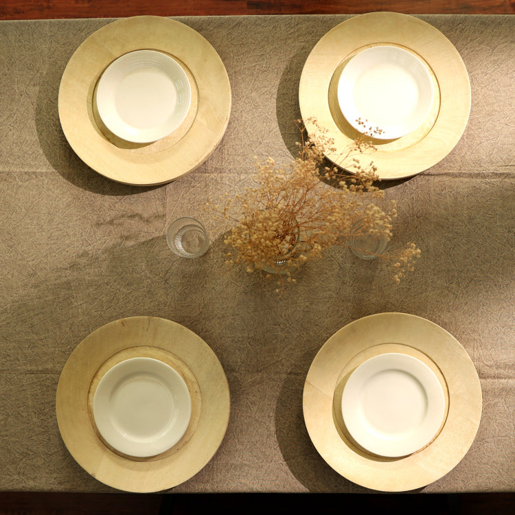 Handcrafted 13" Wood Charger Plate Wooden Dinning Placemat Artisan Wood Tableware