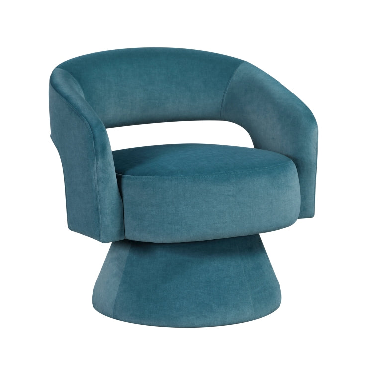 Modern Luxury Swivel Accent Chair 1Pc Dark Teal Velvet Upholstery Solid Wood Stylish Home Furniture