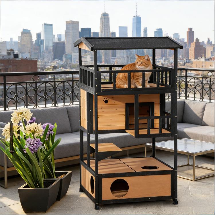 Pet House,Wooden Outdoor Cat House