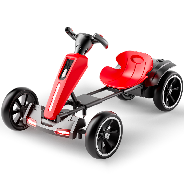 12V Electric Kids Pedal Go Kart, Folder Go Kart, Outdoor Ride On Toy With Adjustable Seat, 4 Non Slip Eva Wheels For Boys And Girls Aged 3 6 Years Old, Red