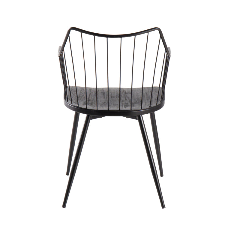 Chair In Black Metal And Black Wood