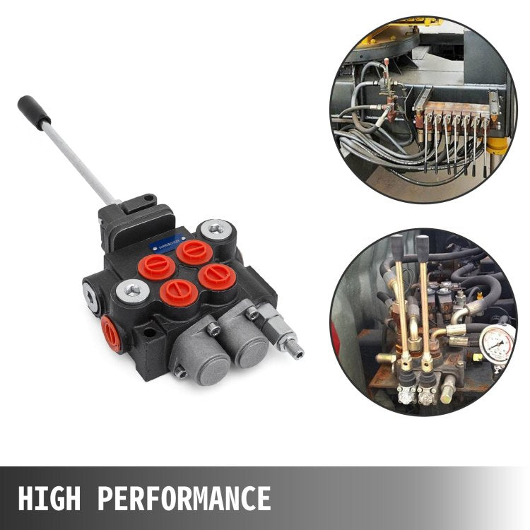 Hydraulic Valve 2 Spool Hydraulic Joystick Control Valve 11Gpm Hydraulic Directional Control Valve Double Acting For Tractors Loaders Tanks