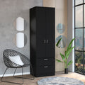 Vico 76" High Armoire Wardrove Closet With 2 Drawers, Double Door Cabinet , One Shelf And Hanging Rod, Bedroom Clothes Storage Cabinet Organizer