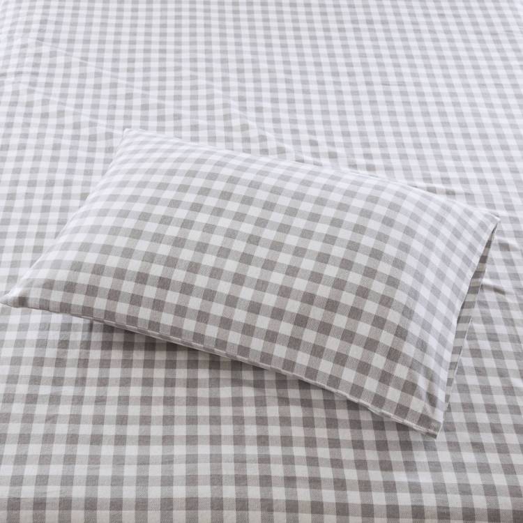 4 Pcs Full Printed Sheet Set Gray Herringbone Check