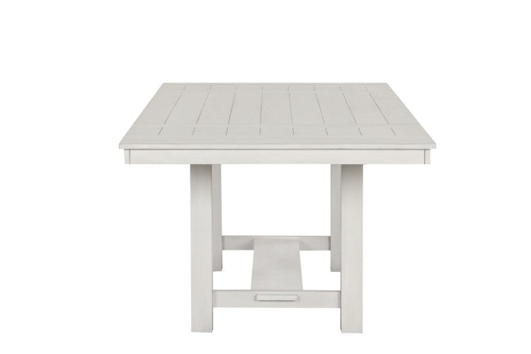 Rustic White Oak Dining Table W Leaves Block Trestle Base 1Pc Table Dining Room Furniture