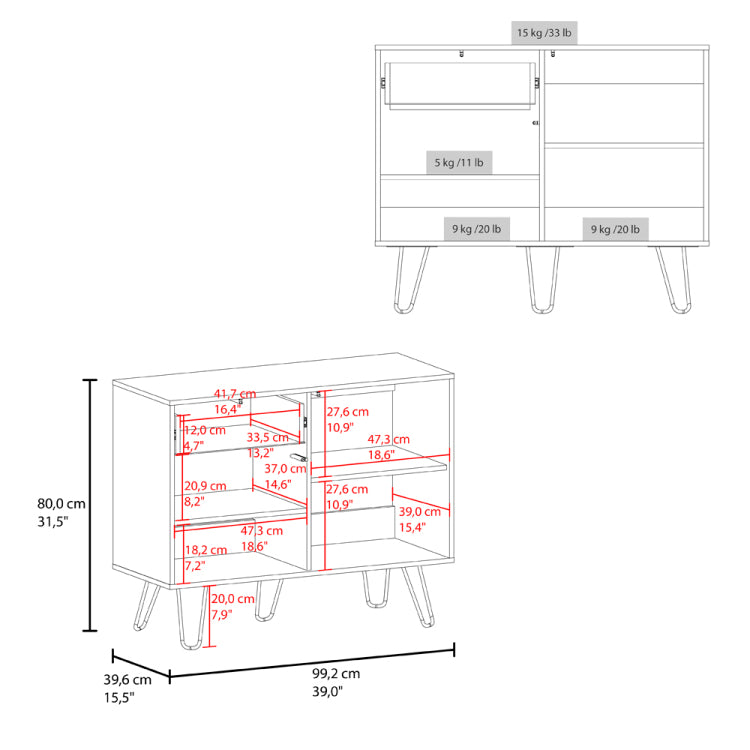 Platea Sideboard, Living Room, White Macadamia