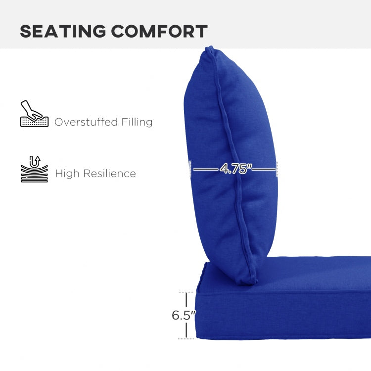 Outsunny 4 Piece Patio Chair Cushion And Back Pillow Set, Seat Replacement Patio, Cushions Set For Outdoor Garden Furniture, Navy Blue