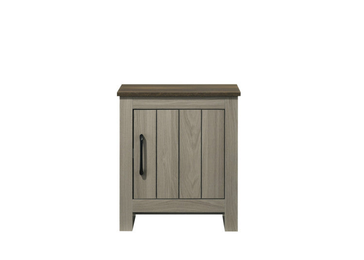 Nilda 16"W Gray Oak End Table, Side Table, Nightstand With Cabinet Door