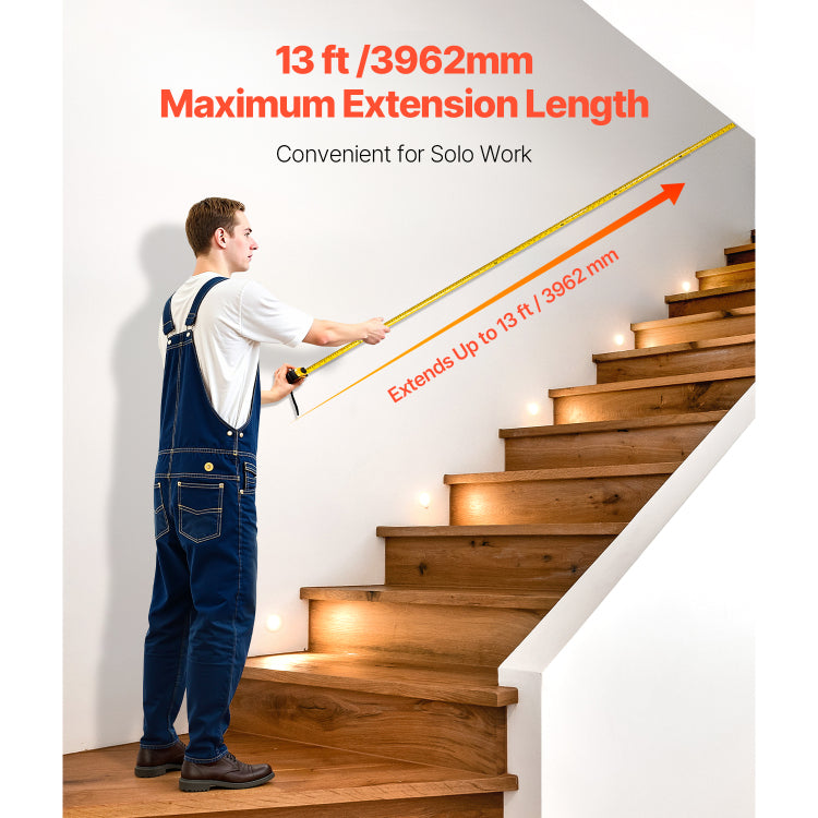 Tape Measure 25 Ft Length, Measuring Tape With Retractable, Imperial And Metric Ft M Dual Scale & Abs Case & Easy Read Steel Measurement Tool, For Outdoor,Decoration
