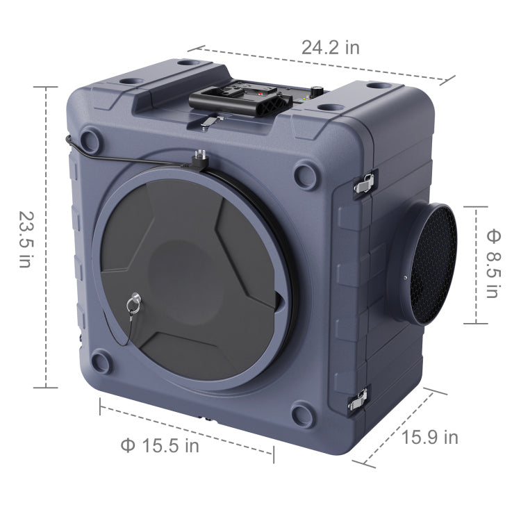 Air Scrubber With 3 Stage Filtration, Stackable Negative Air Machine 800 Cfm, Air Cleaner With Merv10, Carbon, H13 Hepa, For Home, Industrial And Commercial Use