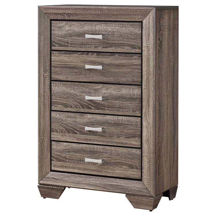 Harrison Washed Taupe 5 Drawer Bedroom Chest